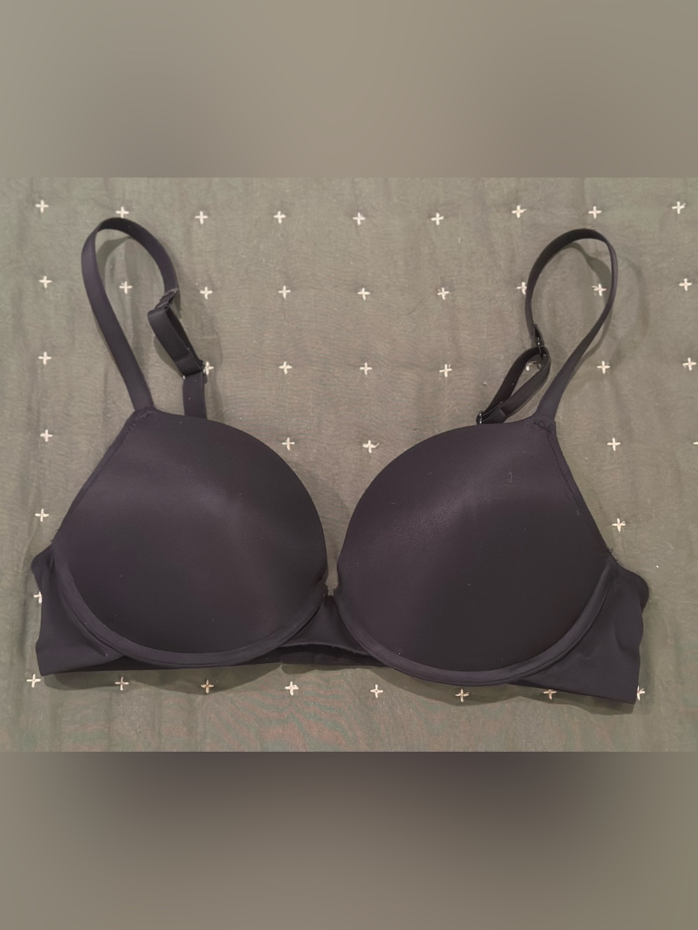 Black Padded Push up Bra Size 36C with Smooth Cups & adjustable straps